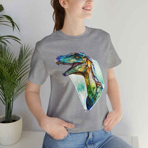 Stained Glass Velociraptor - Short Sleeve Tee
